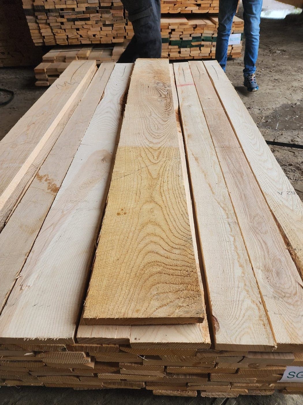 Ash timber in the workshop